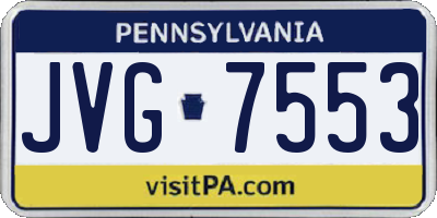 PA license plate JVG7553