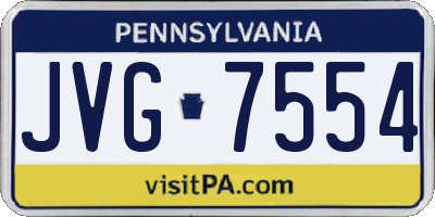 PA license plate JVG7554
