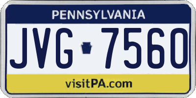 PA license plate JVG7560