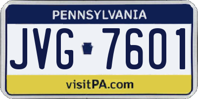PA license plate JVG7601