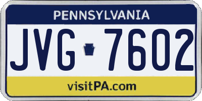PA license plate JVG7602