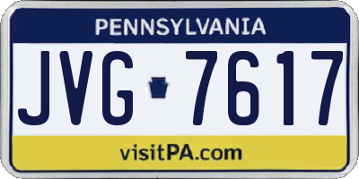 PA license plate JVG7617
