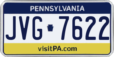 PA license plate JVG7622