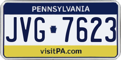 PA license plate JVG7623