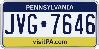 PA license plate JVG7646
