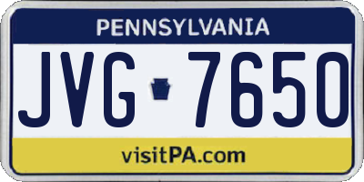PA license plate JVG7650