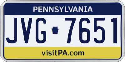 PA license plate JVG7651