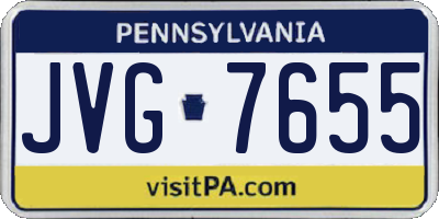 PA license plate JVG7655