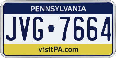 PA license plate JVG7664