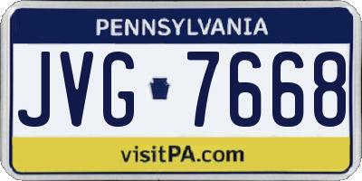 PA license plate JVG7668