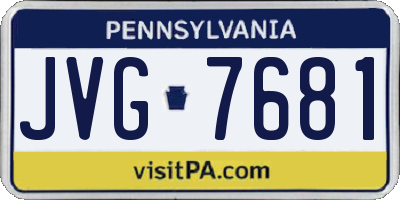 PA license plate JVG7681