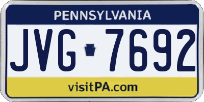 PA license plate JVG7692