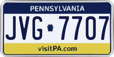 PA license plate JVG7707