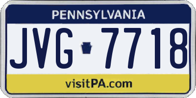 PA license plate JVG7718