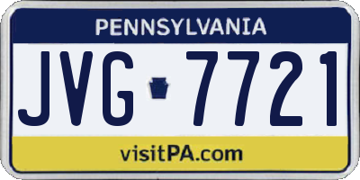 PA license plate JVG7721