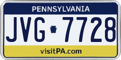 PA license plate JVG7728
