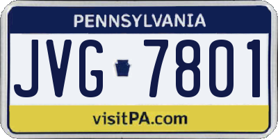 PA license plate JVG7801