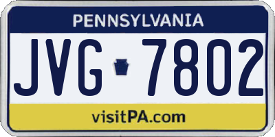 PA license plate JVG7802