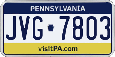 PA license plate JVG7803