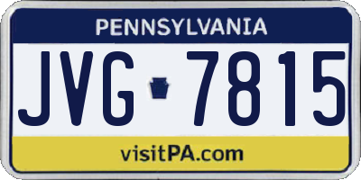 PA license plate JVG7815