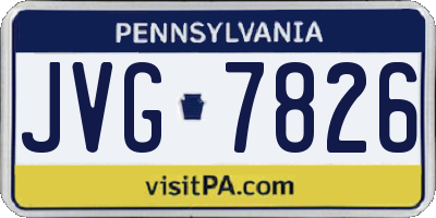 PA license plate JVG7826