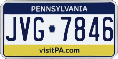 PA license plate JVG7846