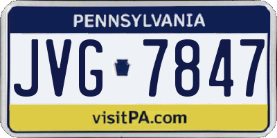 PA license plate JVG7847