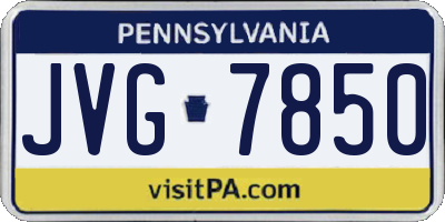 PA license plate JVG7850