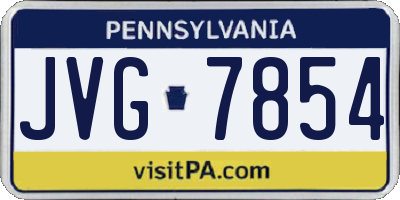 PA license plate JVG7854
