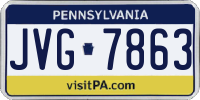PA license plate JVG7863