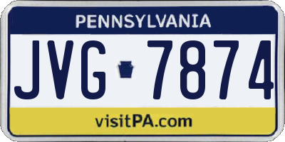 PA license plate JVG7874