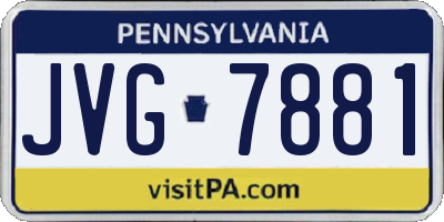 PA license plate JVG7881
