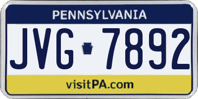 PA license plate JVG7892