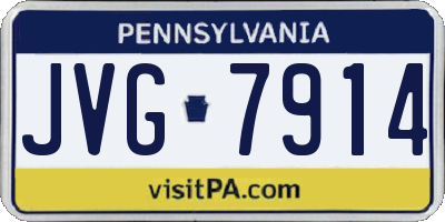 PA license plate JVG7914