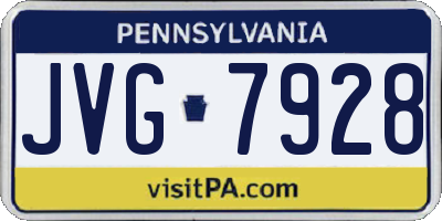 PA license plate JVG7928