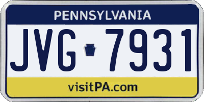 PA license plate JVG7931