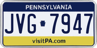 PA license plate JVG7947