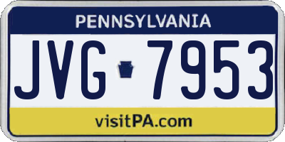 PA license plate JVG7953