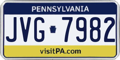 PA license plate JVG7982