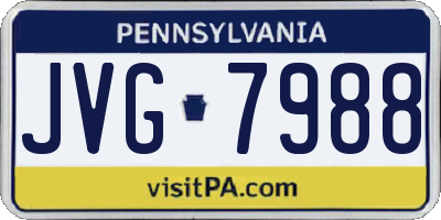 PA license plate JVG7988
