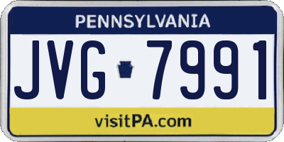 PA license plate JVG7991