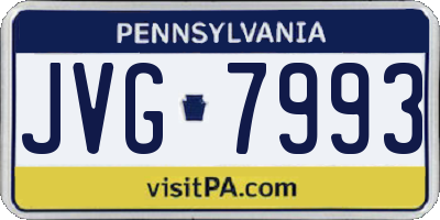 PA license plate JVG7993