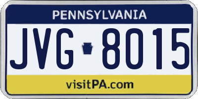PA license plate JVG8015