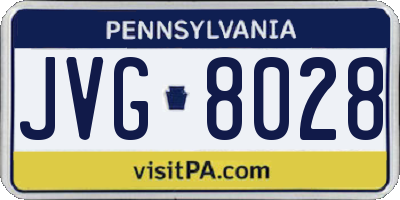 PA license plate JVG8028
