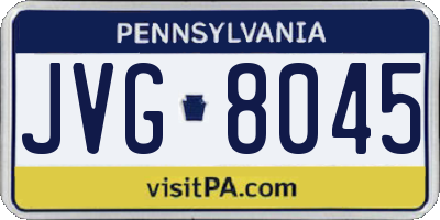 PA license plate JVG8045