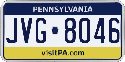 PA license plate JVG8046