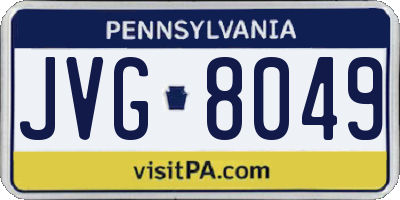 PA license plate JVG8049