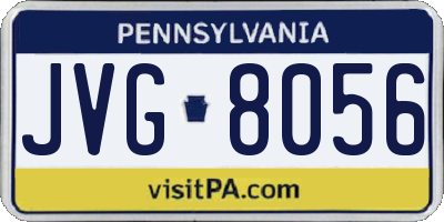 PA license plate JVG8056