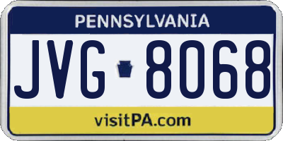 PA license plate JVG8068