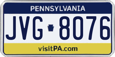 PA license plate JVG8076